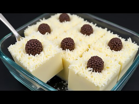 Nur Milch und Kondensmilch! Das leckerste Dessert in 5 Minuten, ohne Backofen, Mehl und Gelatine!