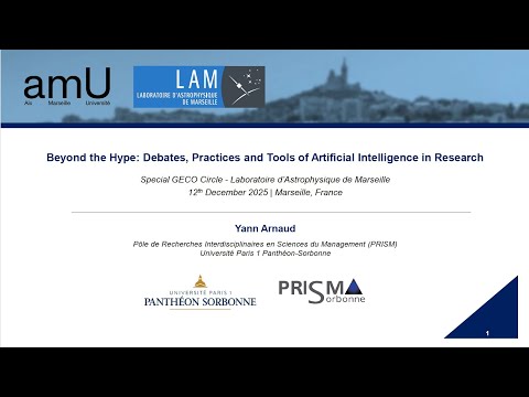 "Beyond the Hype: Debates, Tools and Practices of Artificial Intelligence in Research" - Yann Arnaud