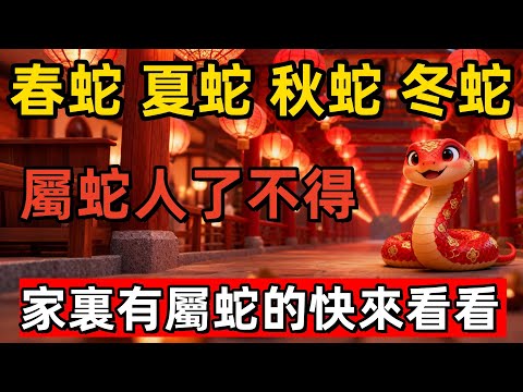 春蛇、夏蛇、秋蛇、冬蛇，一季一命！屬蛇人下半生是“富”是“苦”，天命已定！家裏有屬蛇的快來看看！#生肖 #運勢 #風水 #財運 #佛教 #佛韻玄心#佛学