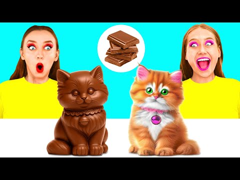 Real Food vs Chocolate Food Challenge | Funny Food Hacks