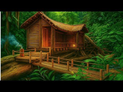 The Full Challenge: I Built a Bushcraft Survival House on a Fallen Giant Tree.