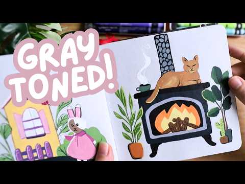 Watercolor Sketchbook Tour / Hahnemühle Gray Toned Art Journal