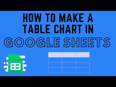 How to Make a Table Chart in Google Sheets