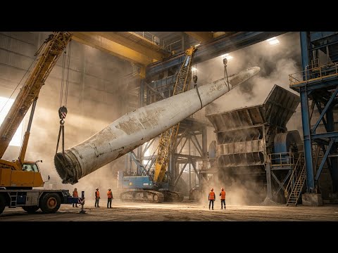 Inside a Modern Wind Turbine Blade Recycling Plant – The Amazing Way They Are Processed