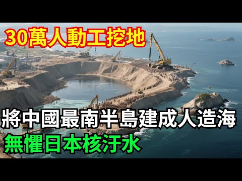 30萬人動工 挖地122平方公裏，將幹旱800年的中國最南半島建成世界最大「人造海」，無懼日本核汙水？#超級工程#科技#建造#工程#製造