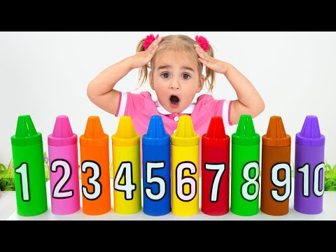 Aprenda os números de 1 a 10 com giz de cera mágico!