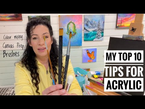 My TOP 10 TIPS FOR ACRYLIC PAINTING!🎨