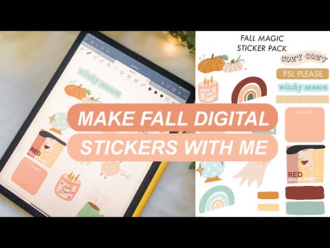 HOW I MAKE DIGITAL STICKERS IN PROCREATE | Fall Digital Planner Stickers for Goodnotes | ✨👻☕️