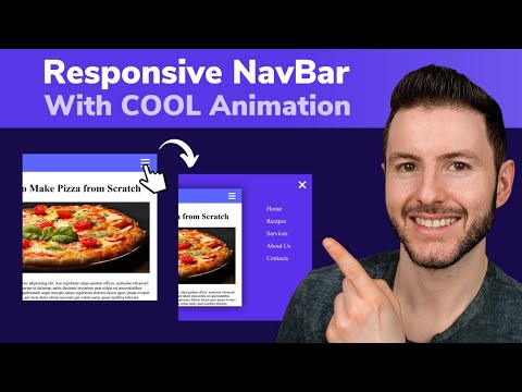 Responsive NavBar Using HTML CSS JS | Navigation Menu Bar With COOL Animation | Hamburger Menu Nav