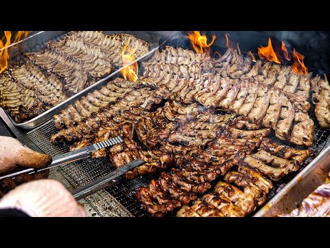 쪽갈비에 인생을 바쳤다! 고기 먹다 140kg 찍은 사장님이 만드는 미친 퀄리티 등갈비 구이 Korean Grilled Rib BBQ l Korean street food