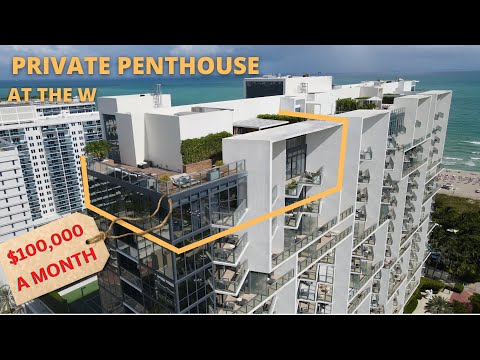 The $100,000/MONTH Private Rooftop Penthouse Residence at the W in South Beach, FL