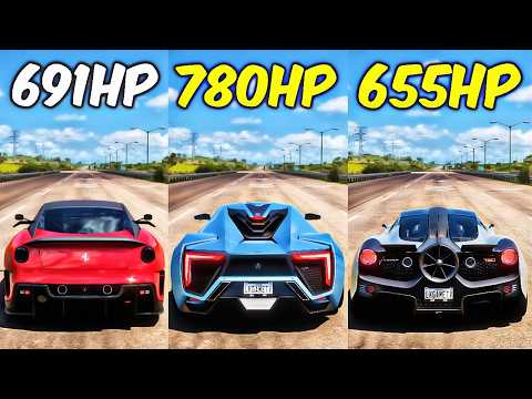 FH5 DAG RACE SHOWDOWN! FERRARI 599XX Vs W LYKAN Vs GMA T.50
