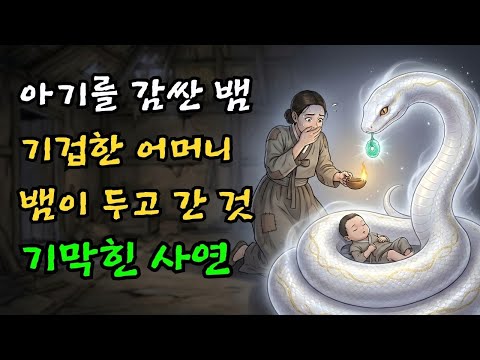 아기를 감싼 거대 독사를 보고 놀란 어미... 뱀이 사라진 자리에 남겨진 '이것'의 정체 | 야담 |옛날이야기 |민담 |전설 | 설화