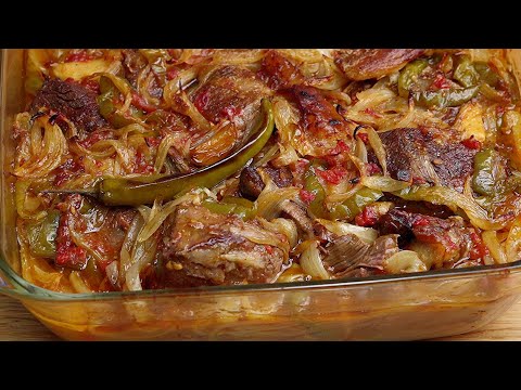 طاجن لحم بالبصل المحمر طعم ولون ورائحة تشهي 👌 من وصفات اللحم المميزة