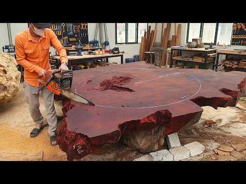 500-Year-Old Harwood Was Too Big for Dining Table // Carpenter Made Furniture - Woodworking Skill