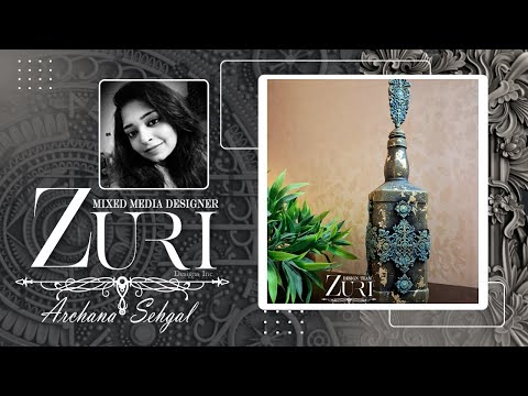 Zuri Designs Vintage Bottle by @Archanasehgalposts #designwithzuri #zurimoulds #mixedmedia