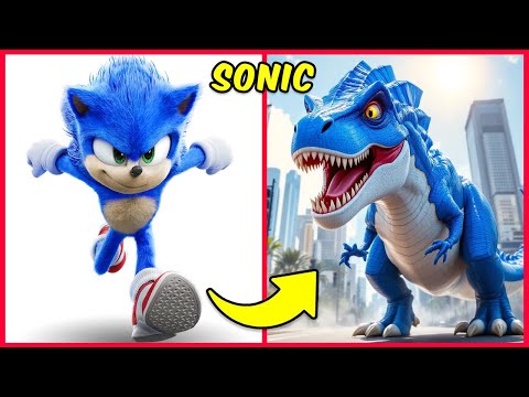 SONIC 3 en DINOSAURES 😱🦖 + Trouve l'INTRUS 👀 + Devine l'ÉMOJI 😱 + Trouve les DIFFÉRENCES 💙