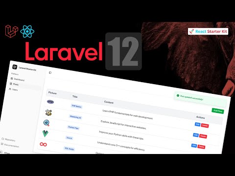 Laravel 12 CRUD with React Starter Kit – Add Components, PostForm Modal & Toast Notifications! 🚀