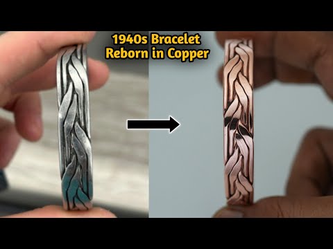 Braided Copper Cuff Bracelet | Based on an Old Photo | Handmade Bracelet 