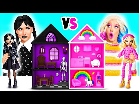 We Build Amazing Doll House | Wednesday vs Enid Challenge by BaRaFun Challenge