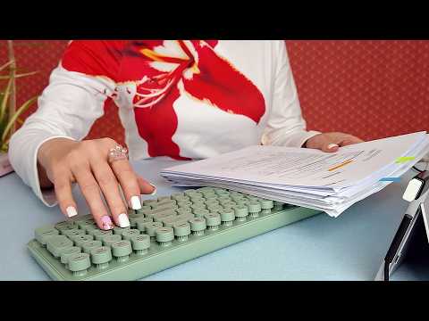 ASMR Admin Work, Typing, Paperwork •  Focus & Concentration • No Talking