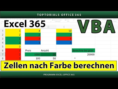 Zellen anhand der Farbe zählen, summieren oder berechnen | Excel 365 mit VBA Tutorial