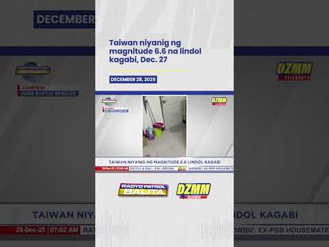 Taiwan niyanig ng magnitude 6.6 na lindol kagabi, Dec. 27