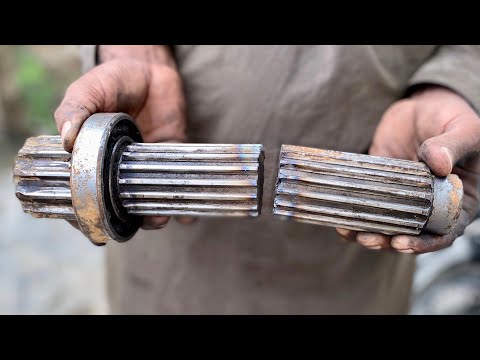 How To Repair This broke Gear Shaft and Restore The Teeth | Pakistani Mechanic