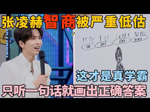 原来这才是真正的学霸! 张凌赫只听文字描述瞬间画出正确答案, 何老师都惊呆了｜综艺高能cut #张凌赫
