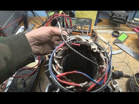 Асинхронник на магниты, тесты до и после перекомутации обмоток,   генератор в режиме двигателя.