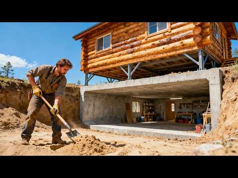 Man Builds Secret Bunker Under Old Cabin | Full Transformation by @DashingAxe