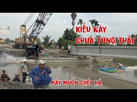 Quá Nể,Ai Nghỉ Ra Cách Này Di Chuyển Dầm Cầu Gần 50 Tấn Qua Sông Phải Gọi Là Sư Phụ