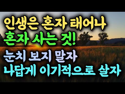 인생은 혼자 사는 것! 이제 눈치보지 말고 이기적으로 사세요 | 60대 70대 노후 인생조언 | 오디오북 | 노년행복