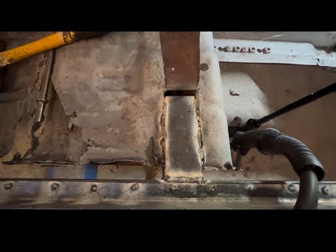 Passenger side rocker repair started on the 1972 AMC javelin