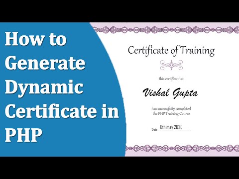 How to Generate Dynamic Certificate in PHP