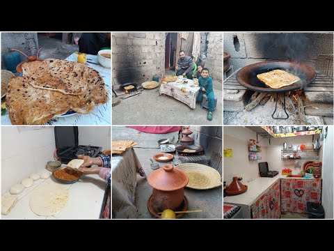 حياة بسيطة وطاقة ايجابية 🤗الحريرة فالبريمة ديال الطين ورغايف معمرين بحشوة لذيذة و طايبين على العواد😋