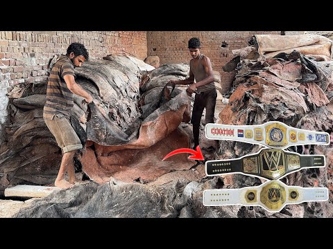 How Raw Buffalo Hide Turning into Wrestling Championship Belts | Full Leather Belt making Process