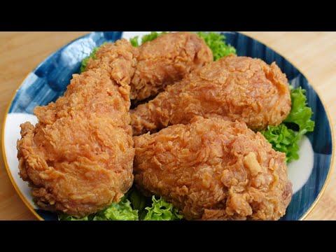 肯德基 KFC炸鸡在家自己做🍗外皮酥脆，满满的鳞片，肉质鲜嫩多汁，做法简单又好吃😋KFC fried chicken made at home🍗 crispy skin, full of scales
