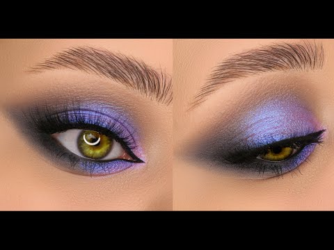 Серо-фиолетовый вечерний макияж