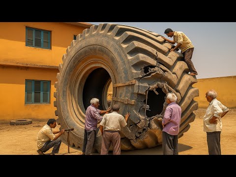 Unbelievable Giant Tire Damage! Mechanic’s Toughest Repair Ever