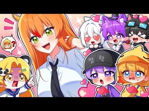 여자 분장 했더니 남자 유튜버들이 저를 좋아합니다..🧡 (로블록스)