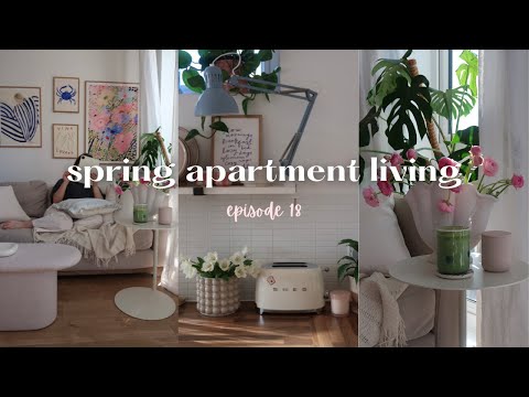 #18 spring apartment living | homebody diaries, sunny afternoon, groceries and home decor haul