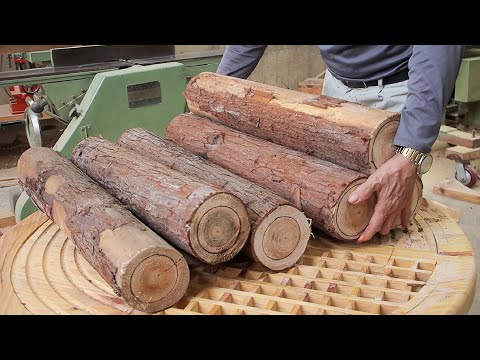 Extremely Skillful Solid Wood Processing Project // An Extremely Luxurious And Sturdy 6-Legged Table