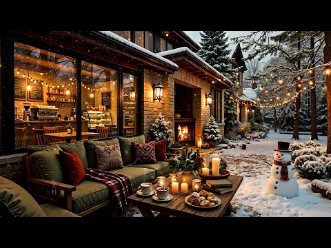Jazz Cafe Space in January | Quiet Outdoor Space with Gentle Jazz Music...