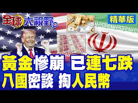 黃金重挫逾4% 連跌紀錄 投資情緒轉向能源與美元 蔡正元解析!伊朗與八國協商油輪通行 想過荷姆茲先掏人民幣?衝擊石油美元!|【全球大視野】精華版 ‪‪@全球大視野Global_Vision