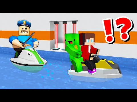 JJ and Mikey vs ROBLOX WATER BARRY'S PRISON RUN CHALLENGE in Minecraft / Maizen animation