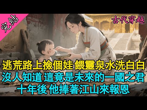 【一口氣聽完】“別吃他！滾開！”我揮舞著樹枝，趕走了圍著屍堆的野狗。那個黑乎乎的布包裡，躺著一個快斷氣的小奶娃。誰能想到，這竟是未來會一統天下的暴君楚昭？我穿書了，成了個逃荒路上的炮灰#穿越 #萌娃
