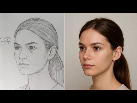 Portrait Drawing Tutorial ✏️ From Sketch to Final Result | No Talking