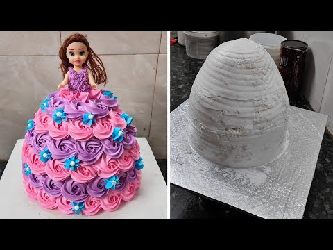 How to Make Barbie Doll Birthday Cake Design|Doll Cake Design|Barbie Doll Cake Recipe