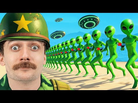 100 Players vs Alien Invasion in GTA